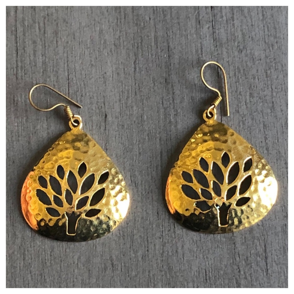 Brass Tree Earrings